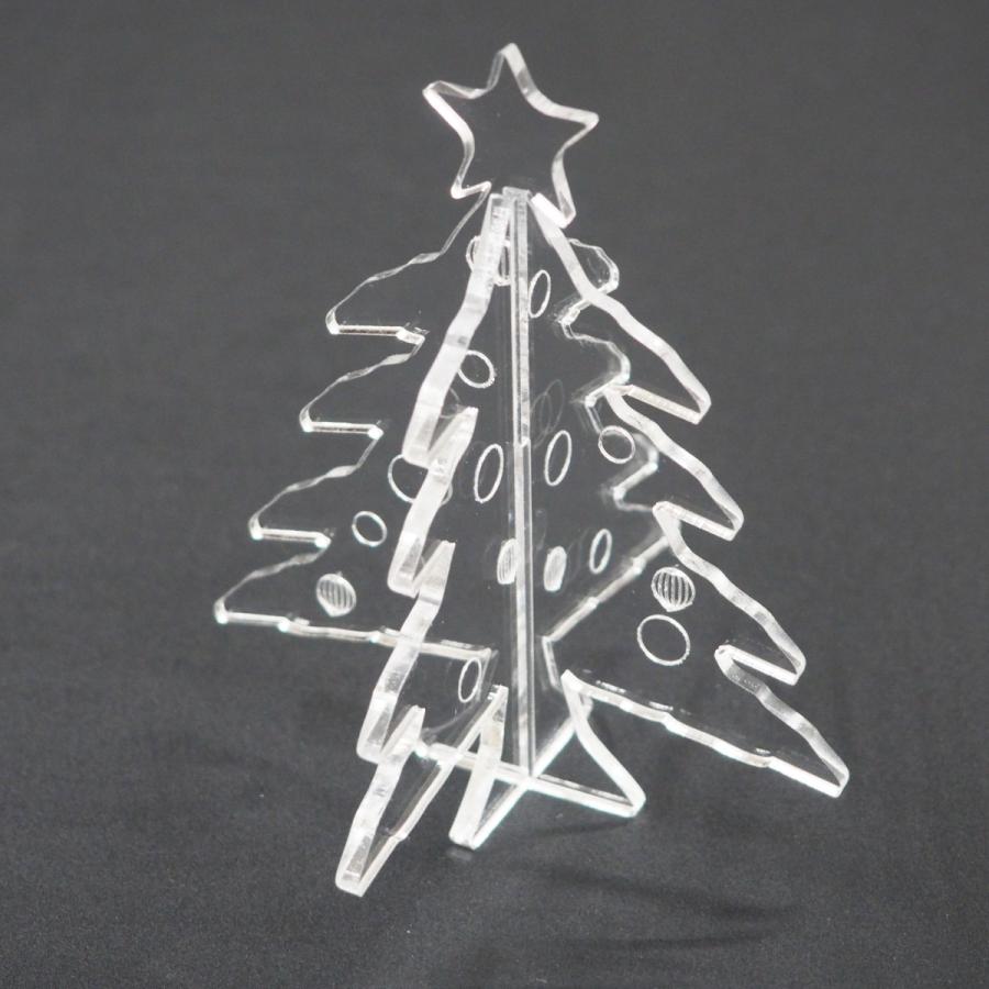穴無し） クリア クリスマス ミニオブジェ アクリル 3mm インテリア