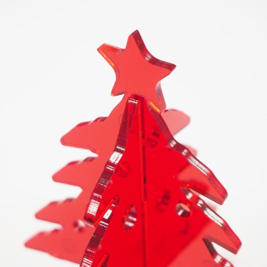 穴有り） 赤 クリスマス ミニオブジェ アクリル 3mm インテリア