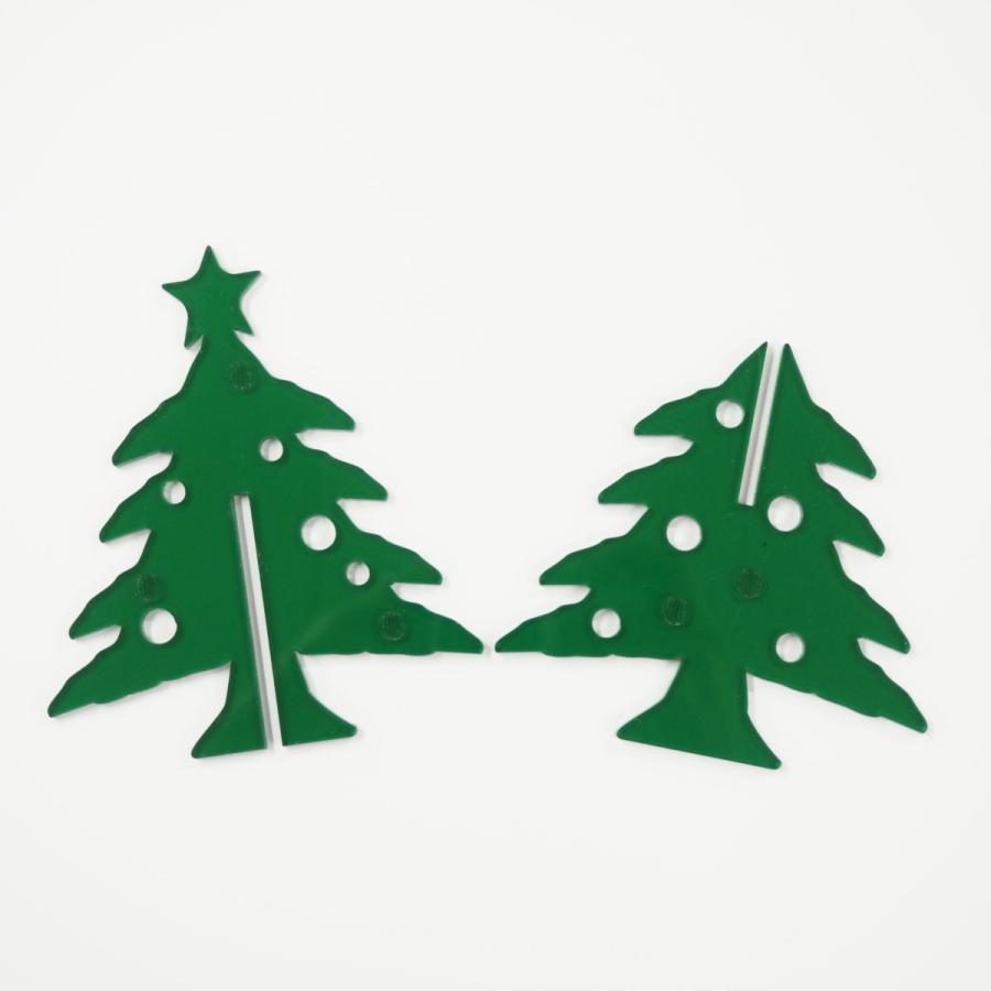 穴有り） 緑 クリスマス ミニオブジェ アクリル 3mm インテリア