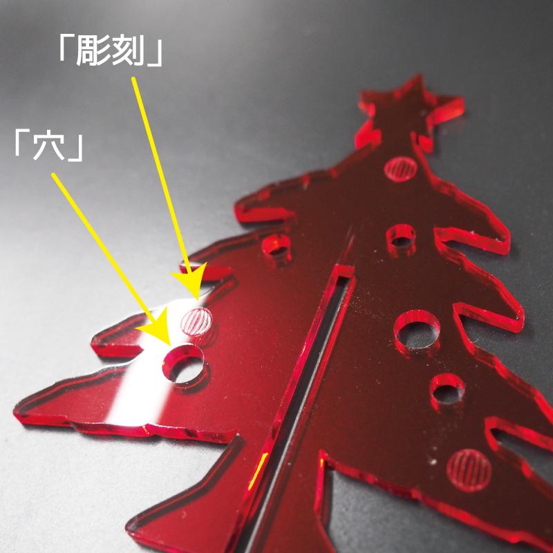 穴有り） 緑 クリスマス ミニオブジェ アクリル 3mm インテリア