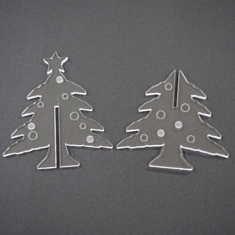 穴無し） クリア クリスマス ミニオブジェ アクリル 3mm インテリア