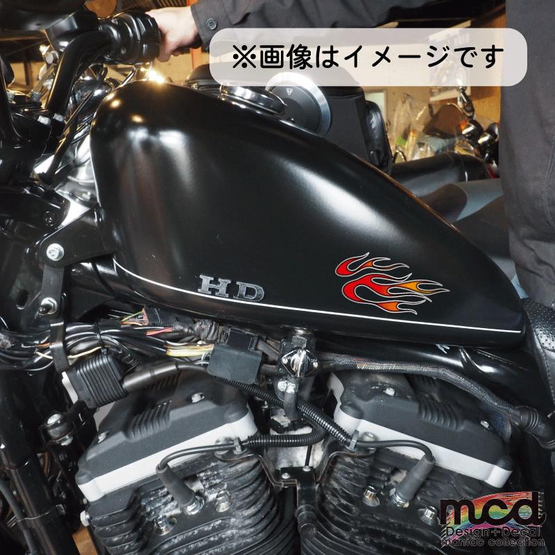 シルバー）ファイヤーパターン レッド ステッカー 2枚で1セット