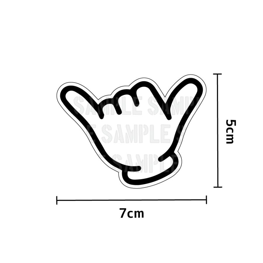 シャカサイン 小 7cm ホワイト ハングルース アロハ ハワイ 挨拶