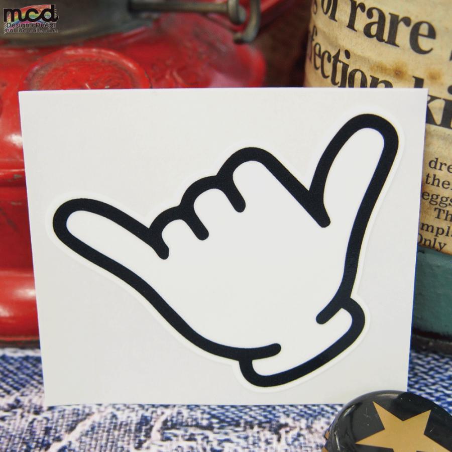 シャカサイン 小 7cm ホワイト ハングルース アロハ ハワイ 挨拶