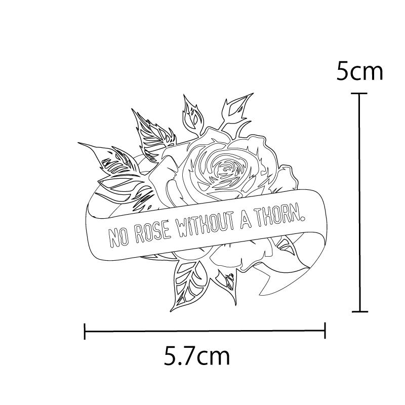 マットミラー）薔薇ことわざステッカー ミラー 5cm 1枚