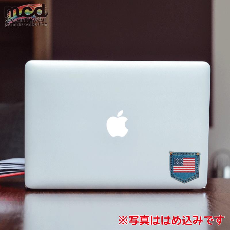 透明) デニムポケットステッカー 1枚 7cm ワンポイント ステッカー