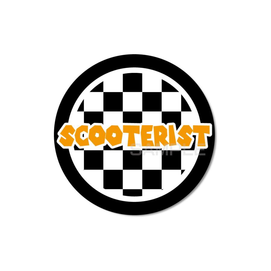 マットラミ）チェッカー スクーターステッカー チェッカー柄 イエロー