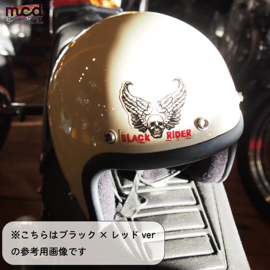 透明）ブラックライダー エンジェルスカル ステッカー 小 7cm ブラック