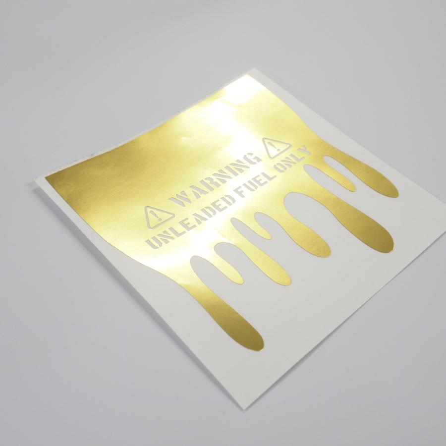 給油口 フューエルステッカー 液だれ マットゴールド アメリカン