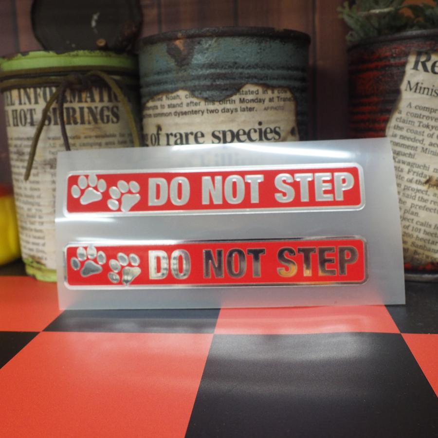ミラー）踏まないで NO STEP ステッカー レッド 2枚セット カー
