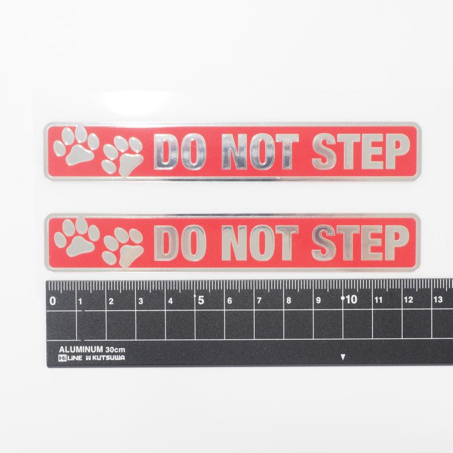 ミラー）踏まないで NO STEP ステッカー レッド 2枚セット カー