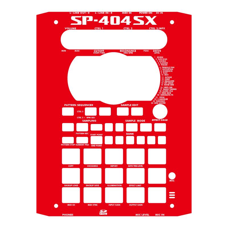 ローランド SP-404SX カスタムスキン 赤 白文字 サンプラー スキン