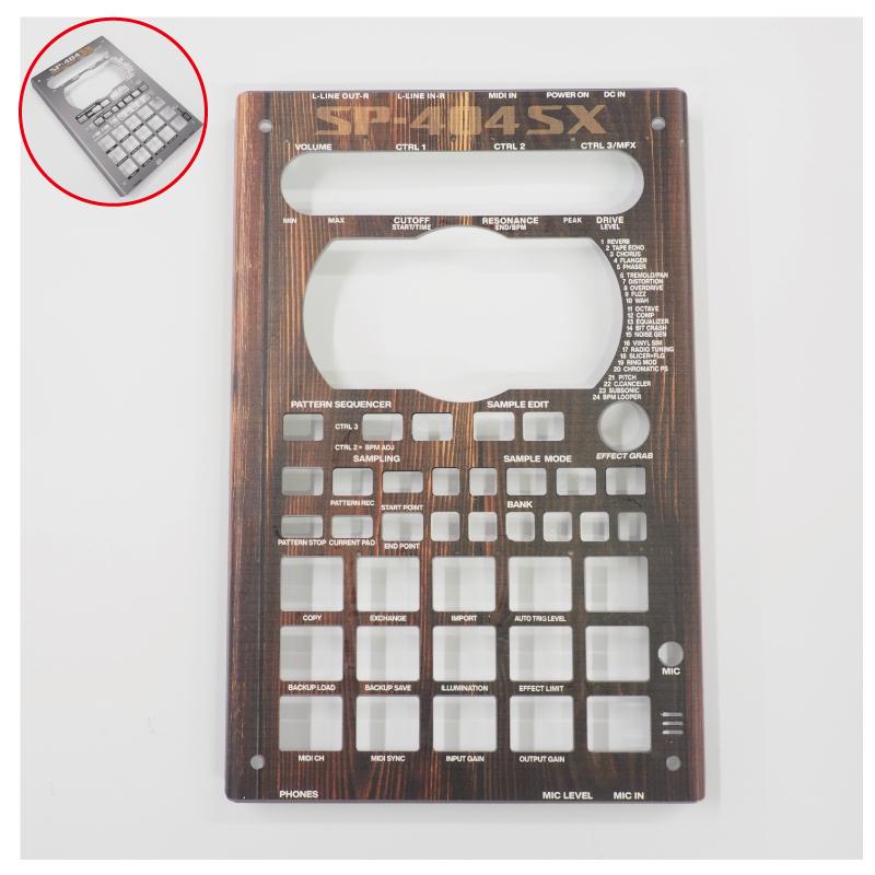 ローランド SP-404SX カスタムスキン 木目 ダークブラウン ウッド 