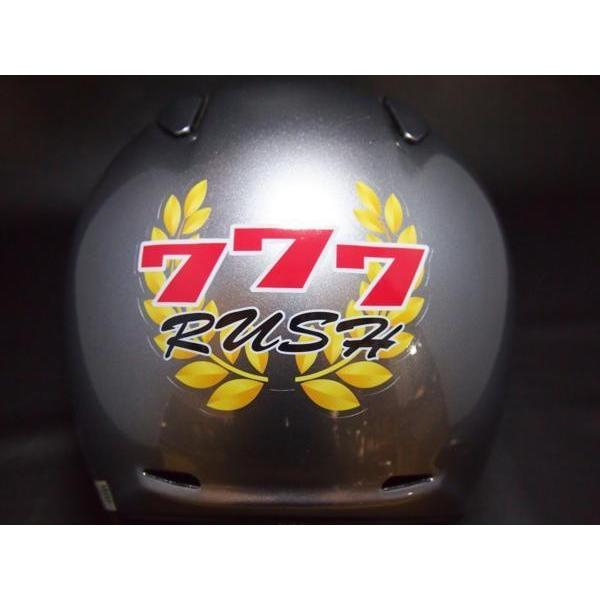 汎用ヘルメット ステッカー デカール 777 RUCH 半キャップ
