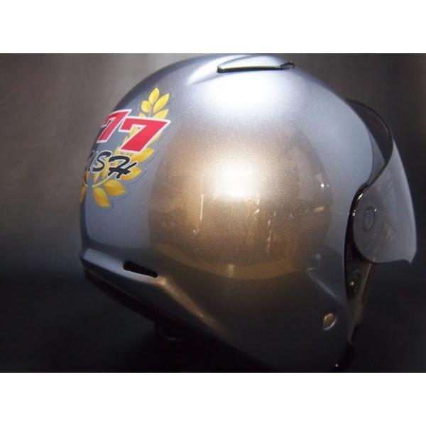 汎用ヘルメット ステッカー デカール 777 RUCH 半キャップ