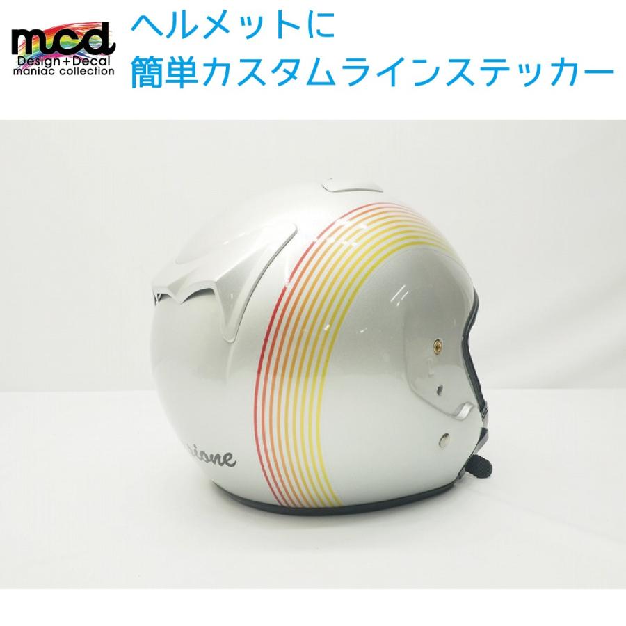 汎用 簡単 カスタムステッカー グラデーションライン 右側 1本 ジェットヘルメット フルフェイス オレンジ系 クリア素材 Dehelmethanline3 マニアックコレクション 通販 Yahoo ショッピング
