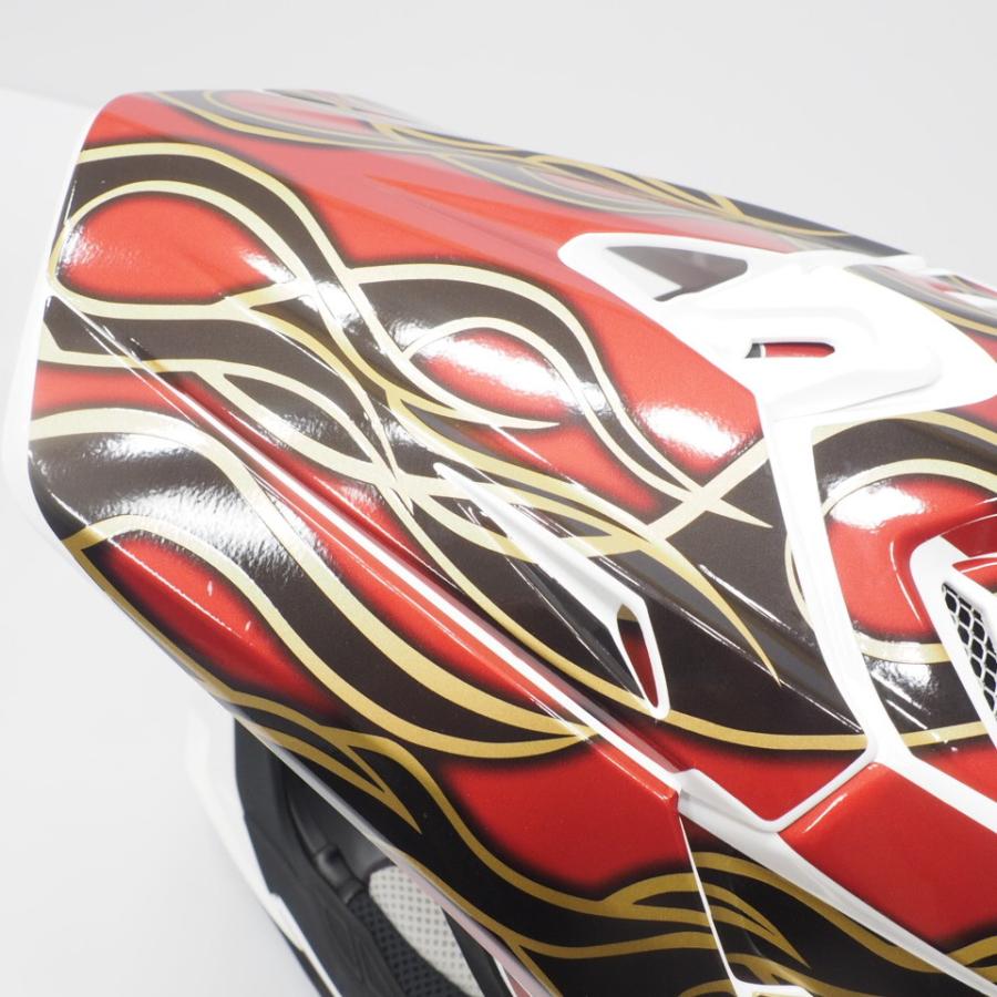 SHOEI VFX-WR Lサイズ用 ヘルメット デカール メタリックファイヤ― フレイム 黒金炎 ショウエイ オリジナル ステッカー カスタム｜mcmanaic｜06