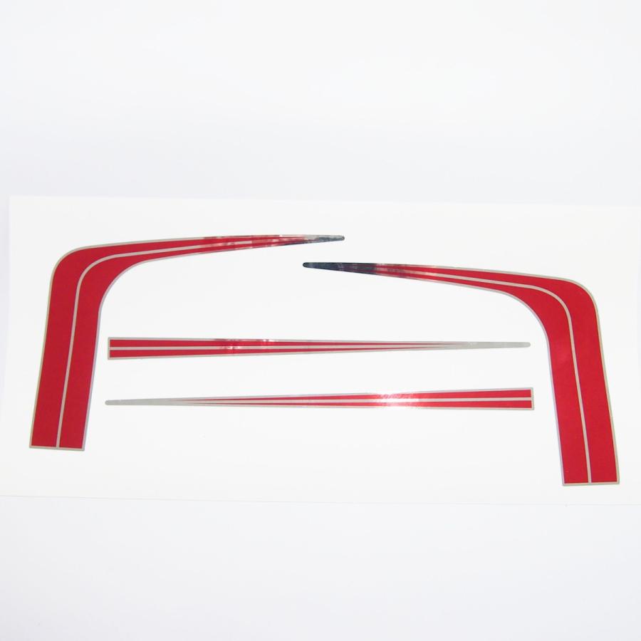 羽根テール 社外シートカウル ミラー ステッカー 赤系 XJ400