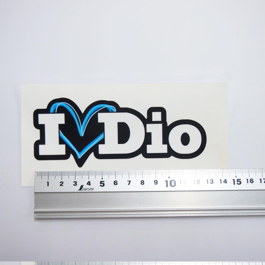 ワンポイントに HONDA ディオ ステッカー『I Love Dio』黒ベース 