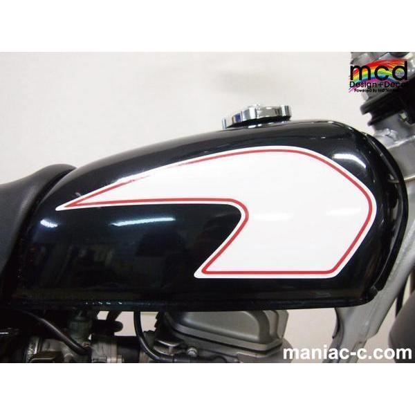 エイプ50 エイプ100用 タンク デカール ステッカー MCDtypeH11w 白 赤