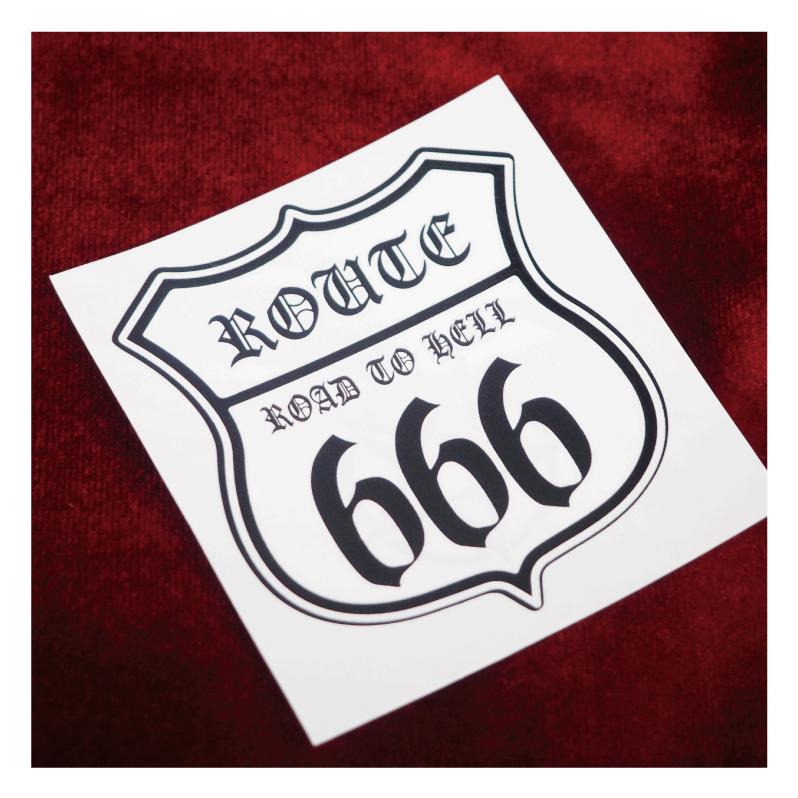ROUTE666ステッカー 悪魔仕様 (白) 1枚 7cm 数字変更不可 バイク 車
