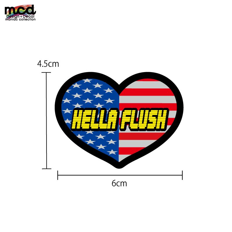 ヘラフラッシュ HELLAFLUSH シルバー ワンポイント 英語日本語2枚