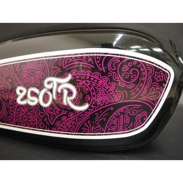 250TRタンク デカール ステッカー かわいい感じのペイズリー 白