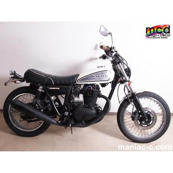 Kawasaki 250TRバイクタンク 黒 ストライプデザイン Kawasaki 250TRバイクタンク 黒 ストライプデザイン Kawasaki