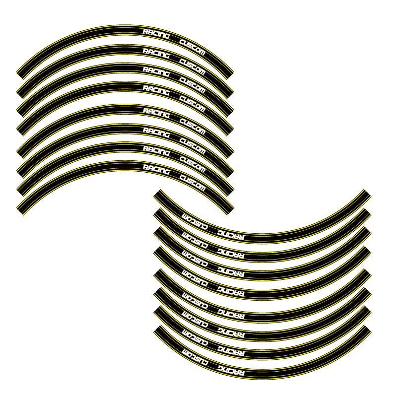 17インチホイール用 リムラインステッカー15mm 黄×黄 CBR250R YZF-R25