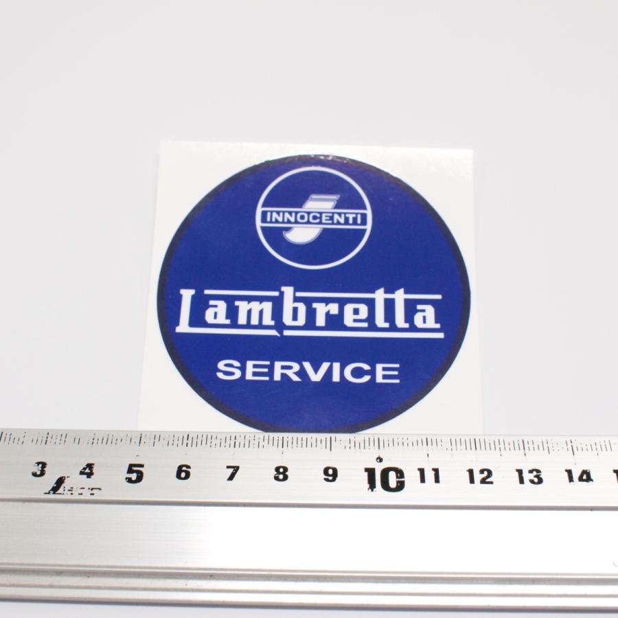 Sticker -LAMBRETTA Innocenti Lambretta Service 75mm- blue (青/丸