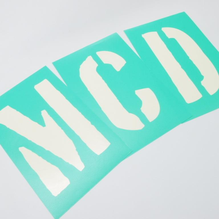 塗装用マスキング ステッカー 特大 1文字分 ステンシル文字 文字抜き