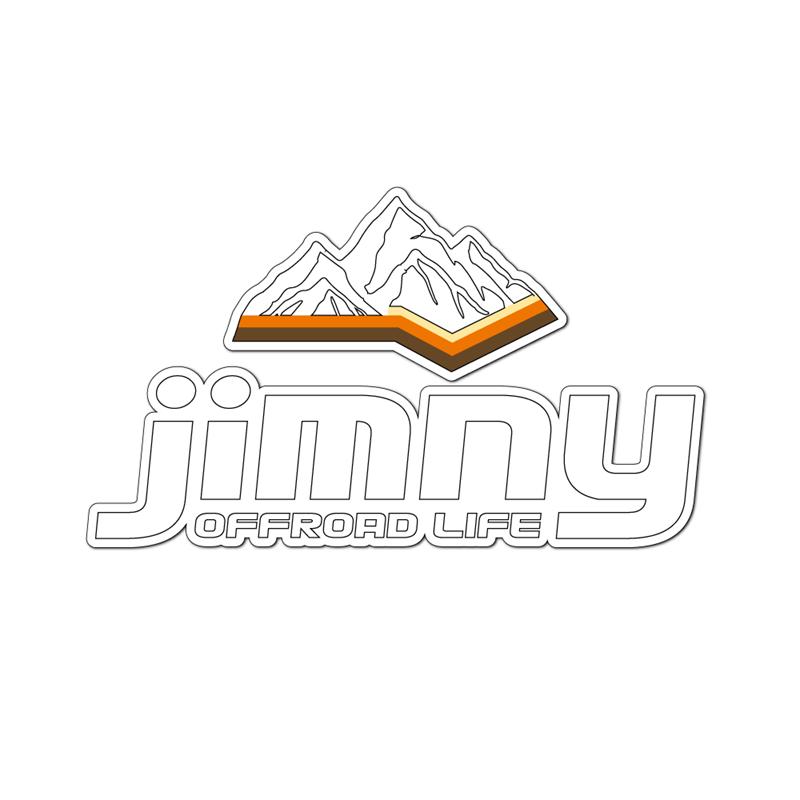 ジムニー　スペアタイヤカバー　サイ　オレンジ　ロゴ 透明) ジムニー スペアタイヤハーフカバーデカール 山 ((レトロ