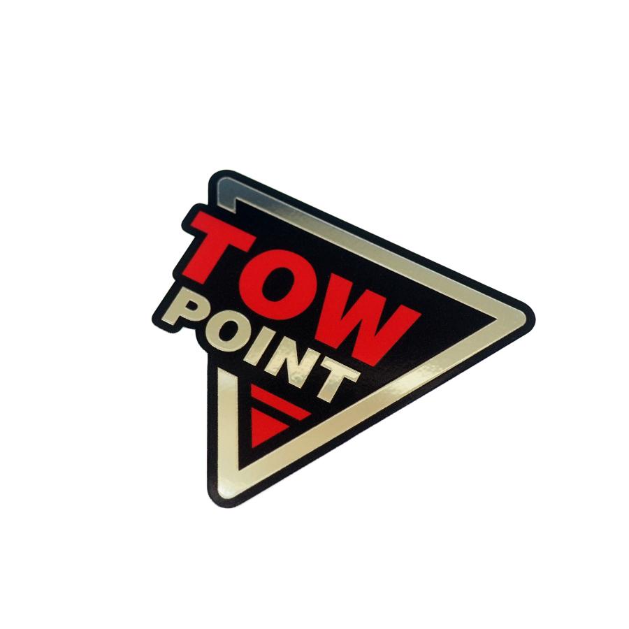 (ミラー) TOW POINT ステッカー 三角タイプ 大 2枚セット ((黒ベタ＋赤 太ゴ)) 牽引 牽引フック 車 カー : マニアック ...