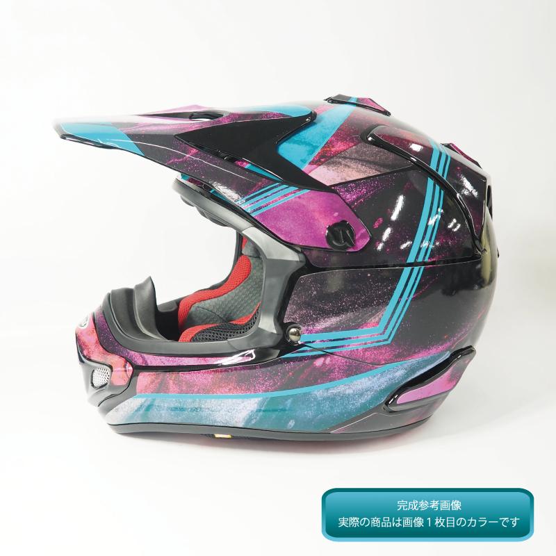 ARAI V-CROSS４デカールキット エキゾチックブルー デカール フルセット オフロード モトクロス Mサイズ Lサイズ ドレスアップ｜mcmanaic｜06