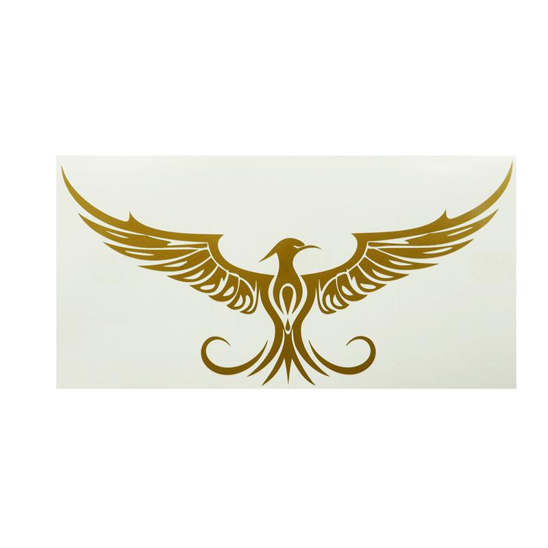ゴールド素材) トライバルバードステッカー 23.5cm 転写シート付