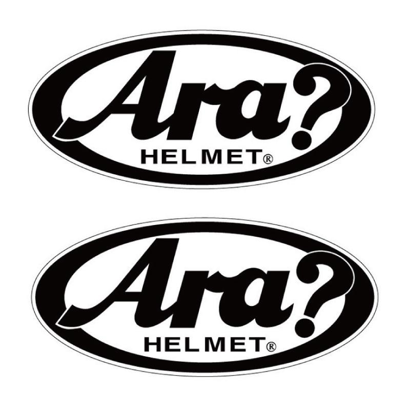 反射） パロディ 面白ステッカー あれ？Arai？「Ara?」 2枚セット