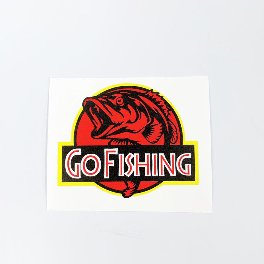 釣り ステッカー GO FISHING 7cm 車 おもしろ パロディ釣り好き