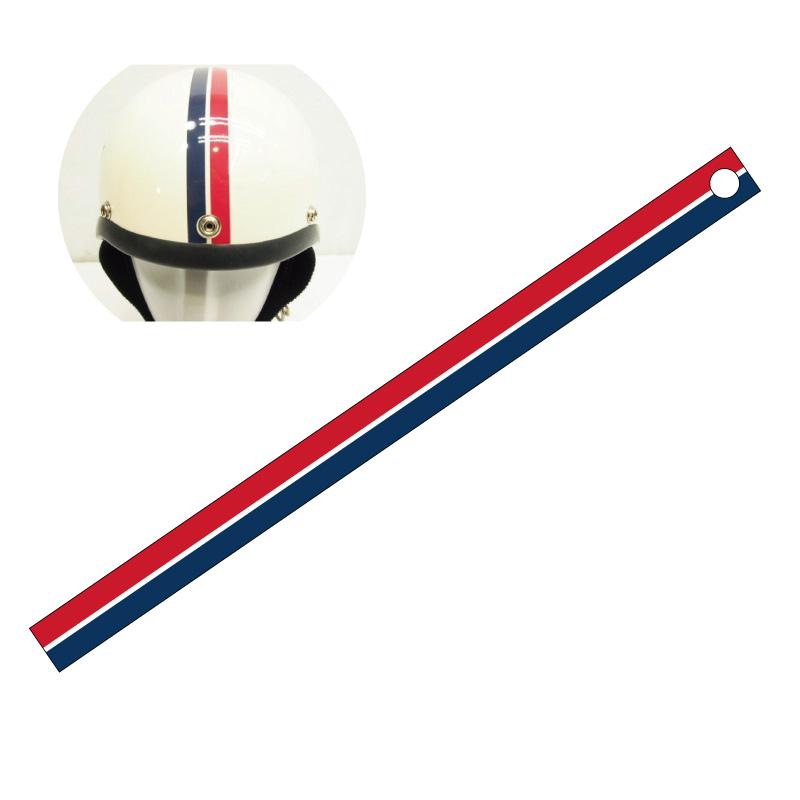 HONDA 半帽ヘルメット 白・青・赤 透明) ヘルメットカスタム用 ラインステッカー 青×赤 半ヘル 半