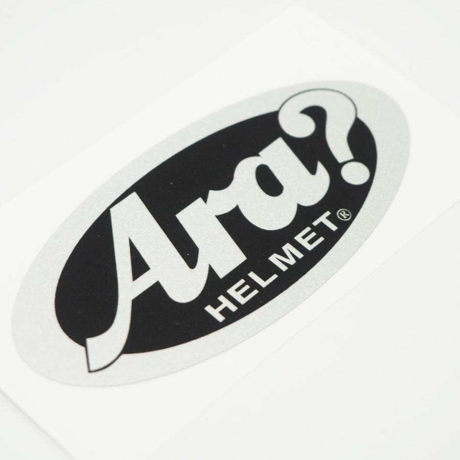 シルバー） パロディ 面白ステッカー あれ？Arai？「Ara?」 1枚 バイク