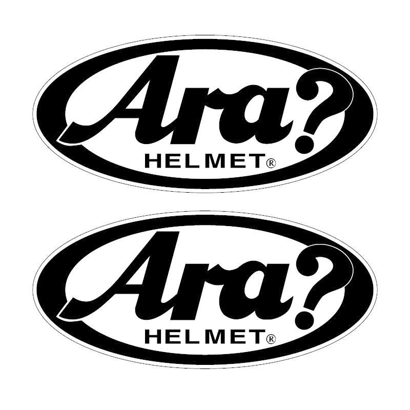 透明） あれ？ Arai？ Ara? 2枚セット バイク ヘルメット 9cm×4cm