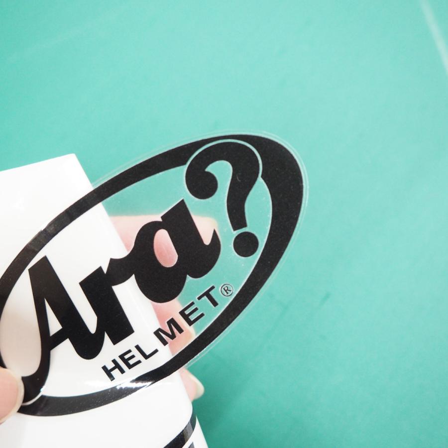 透明） あれ？ Arai？ Ara? 2枚セット バイク ヘルメット 9cm×4cm