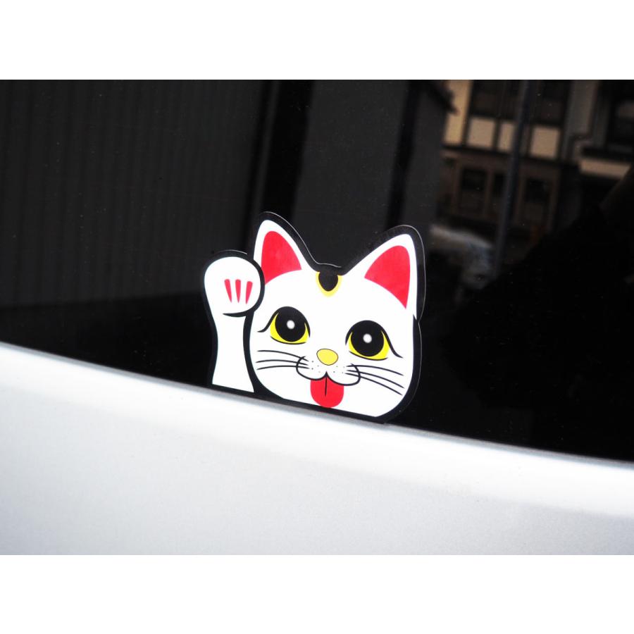 ゴールド) 覗く 招き猫 ステッカー 車 シール 自動車 エンブレム