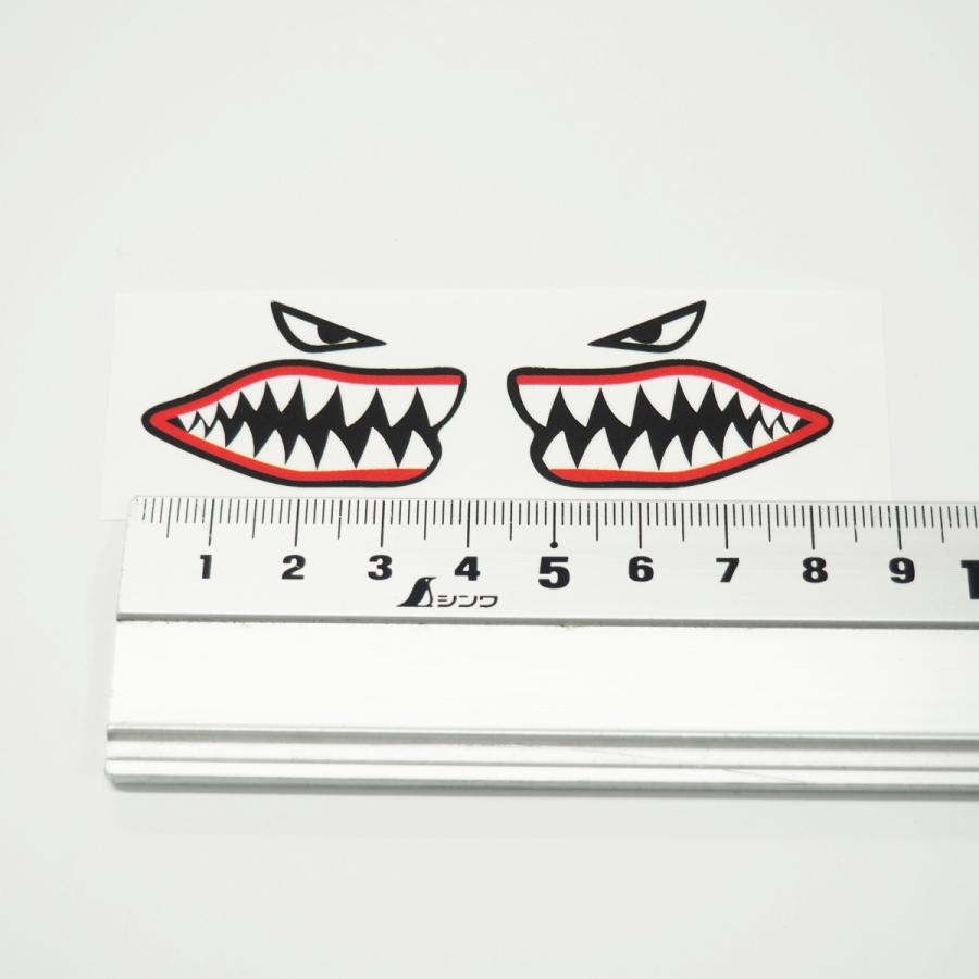 （切り離しタイプ） 4cm 汎用 ワンポイント かわいい ミニサイズ シャークマウス ステッカー |  | 01