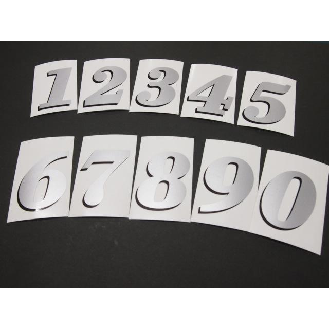 ゼッケンステッカー 黒シルバー 6.5cm 数字1文字分 レース