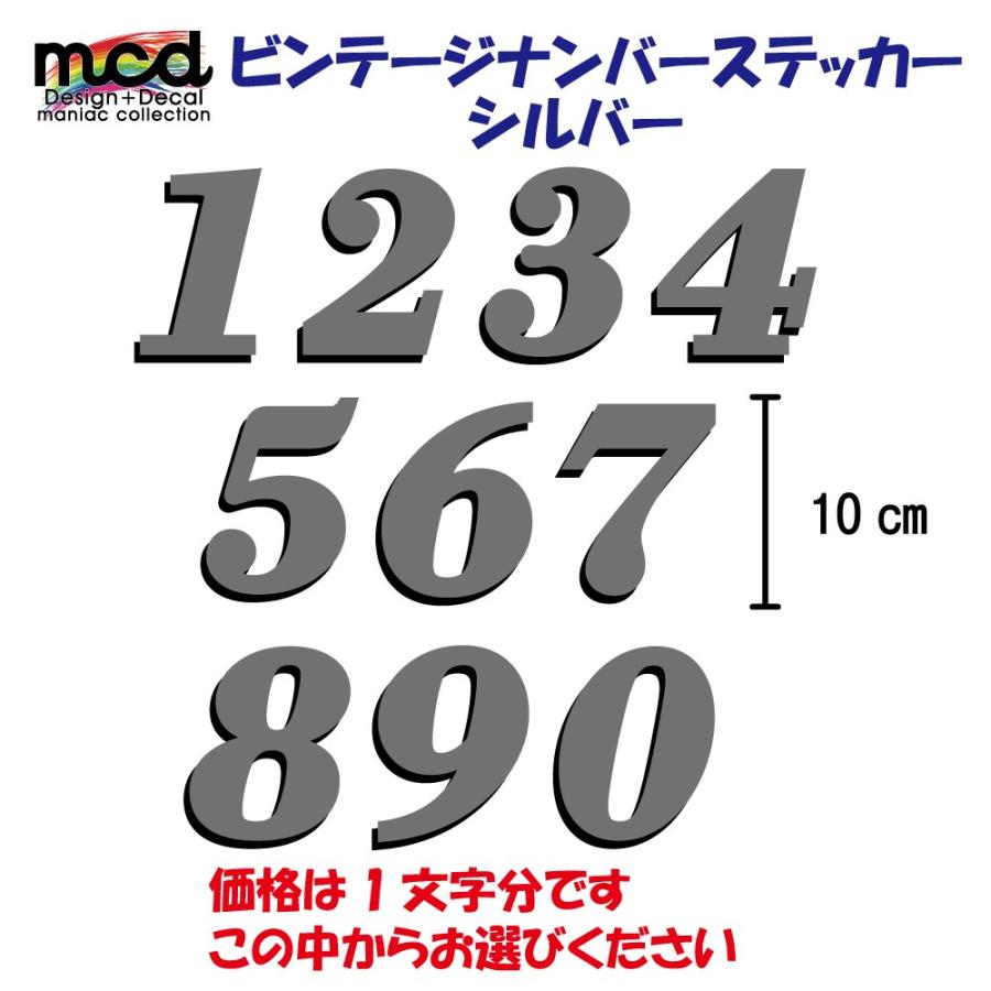 ゼッケンステッカー ビンテージタイプ 6.5cm 10cm 斜体 ゴールド