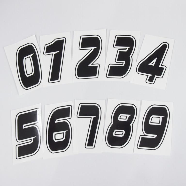ゼッケンステッカー ブラック 15cm 選べる 数字1文字分 レース バイク