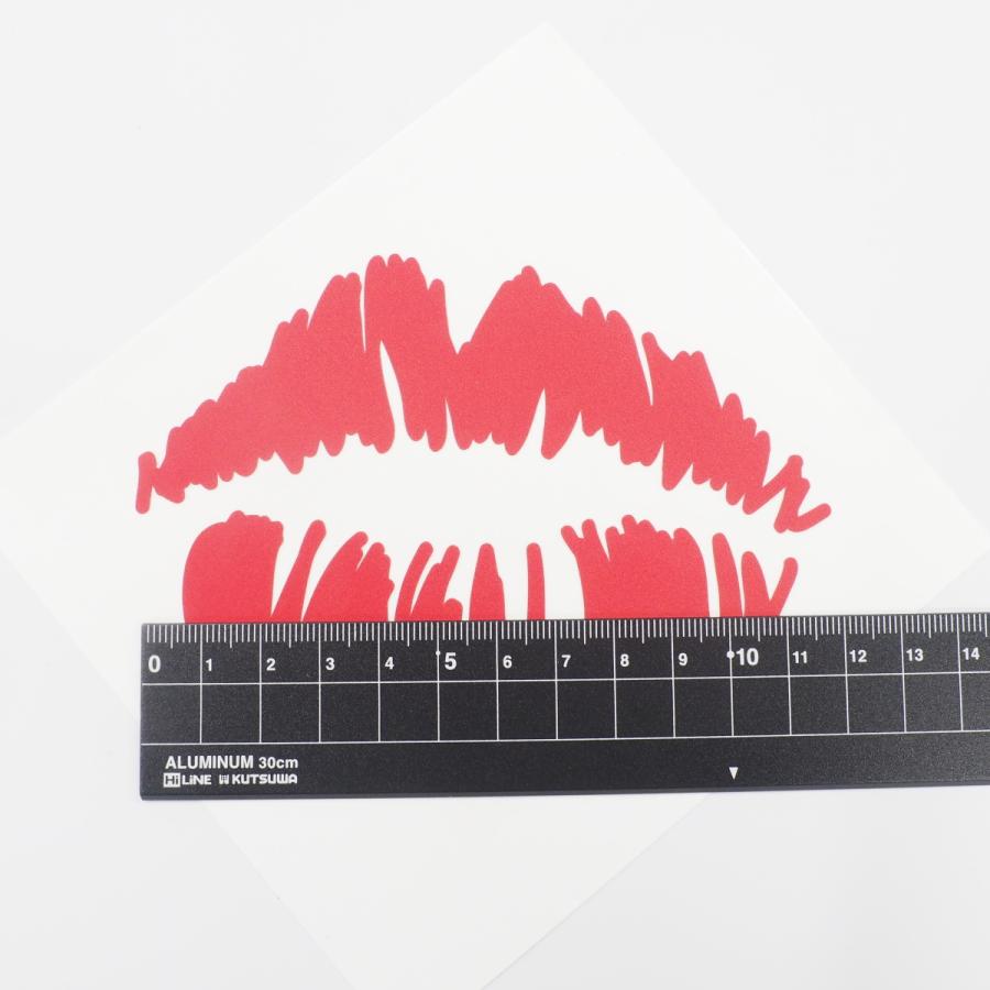 キスマークステッカー 赤 カッティング ちょっとセクシー 唇 12cm
