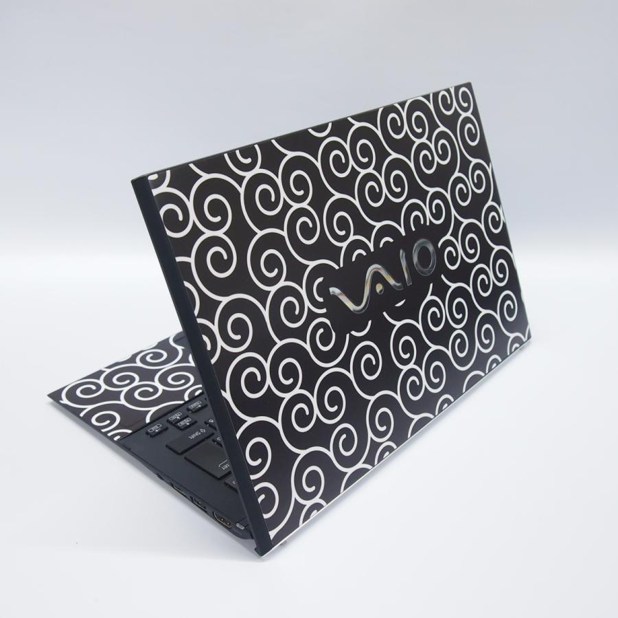 VAIO ノートパソコン用 スキンシール 保護シール デコシール ステッカー 唐草 黒  VJP131B01N バイオ | 