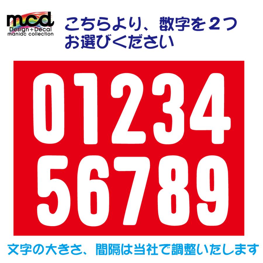 数字選択可能！ビンテージタイプ グレー 16cm ゼッケンステッカー2枚
