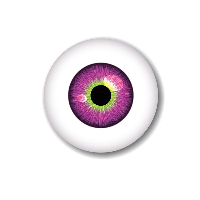 缶バッチ 目玉 25mm （ピンク） ハロウィン 使い方色々 ワンポイント どこにでも 目 瞳 単眼 汎用 リアル | 